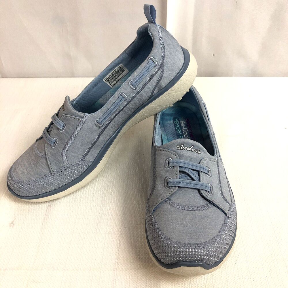 Skechers 8.5 Blue Top Notch Air Cooled Memory Foam Slip On Shoes Women’s